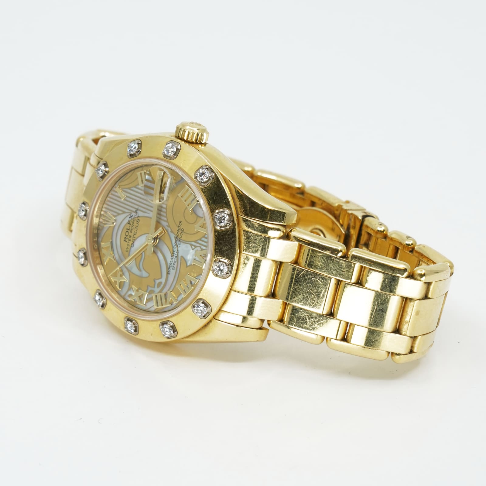 Rolex OP Datejust Pearlmaster 34mm 18K automatisk, MOP-urtavla, ref 81318 s/n 69F51223 cert -08 box - Bild 2