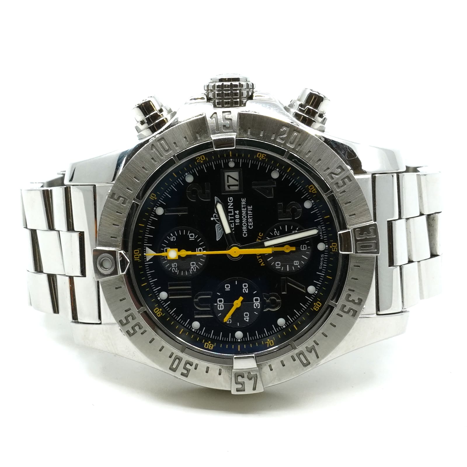 Armbandsur Breitling Avenger Skyland “Code Yellow” Limed. Stål Ø45mm Automat Chrono Cert Boxar - Bild 2
