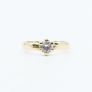 Ring Guld 18K 0,9g Ø16¼, med vit sten