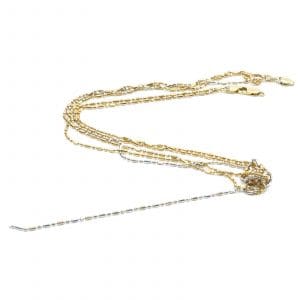 Halskedja trefärgat Guld 18K 13,7g Längd 48cm Bredd ca 4mm defekt