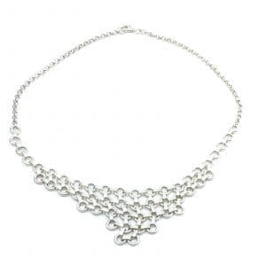 Collier Ärtlänk Silver S925 19,1g Längd 42,3cm Bredd 3-35mm
