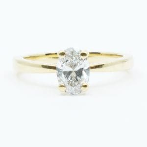 Ring Guld 18K 3,3g Ø16½ med labbodlad diamant 1xca0,80ct