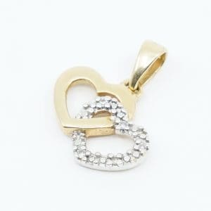 Hänge Guld 18K 0,9g Bredd 12mm Höjd 15mm med stenar