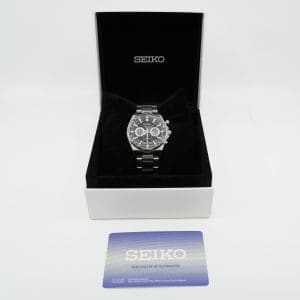 Armbandsur Seiko Chronograph Quartz Stål Boett 43mm