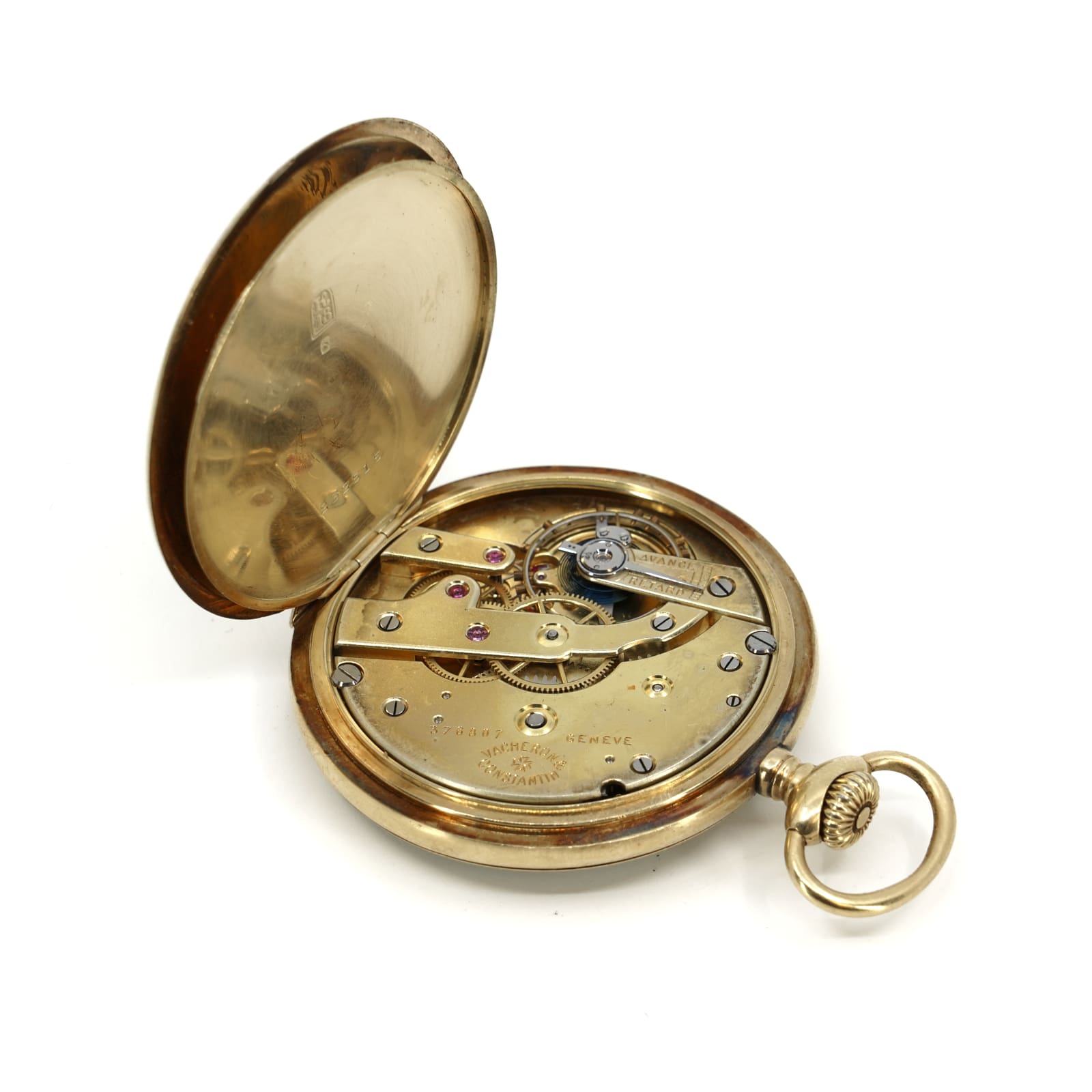 Fickur Vacheron & Constantin, Geneve, 48mm, 18K guld, 24 timmars-visning, graverad, med chatelaine - Bild 4
