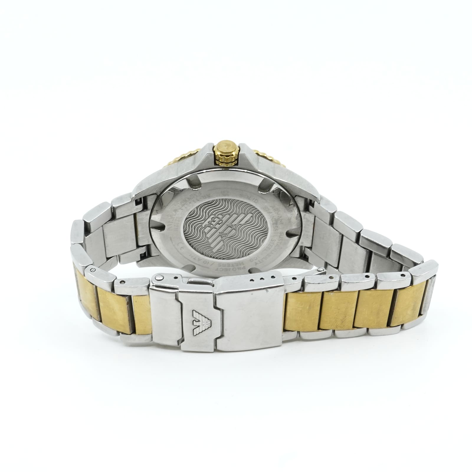 Armbandsur Emporio Armani Diver 100m Stål Ø42mm Quartz mineralglas datum stållänk Längd 19cm viklås - Bild 2