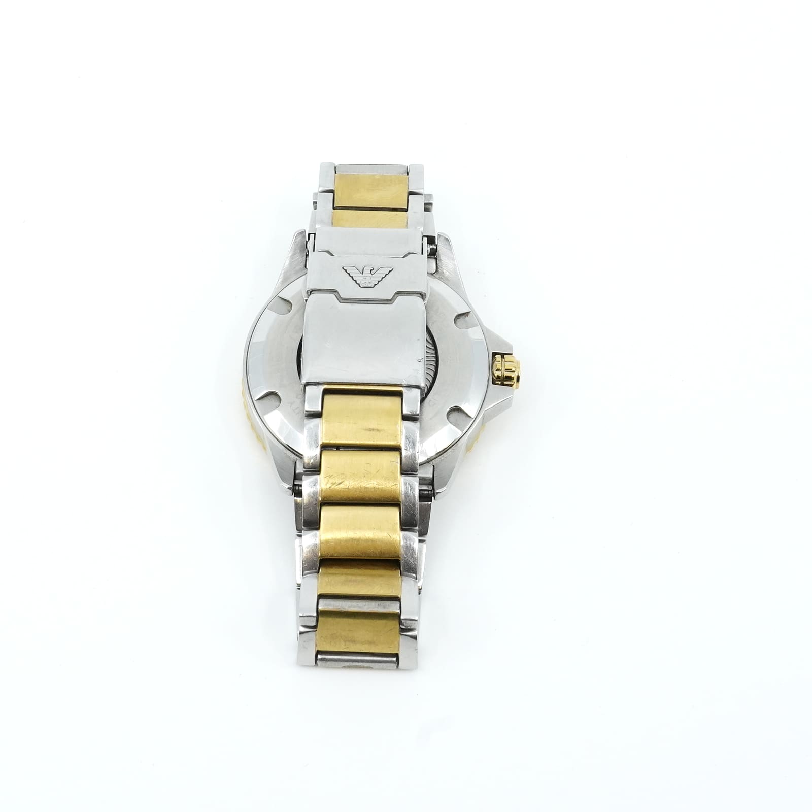 Armbandsur Emporio Armani Diver 100m Stål Ø42mm Quartz mineralglas datum stållänk Längd 19cm viklås - Bild 3