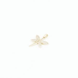Hänge/berlock Guld 14K 1,5g Bredd 19mm Höjd 25mm med stenar