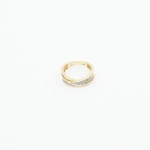 Ring Guld 18K 4,1g Ø16½ med diamanter 36xca0,005ct