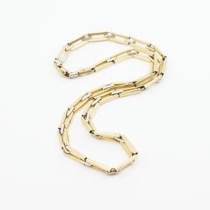 Collier Guld 18K 20,7g Längd 46cm Bredd 6mm skadade länkar