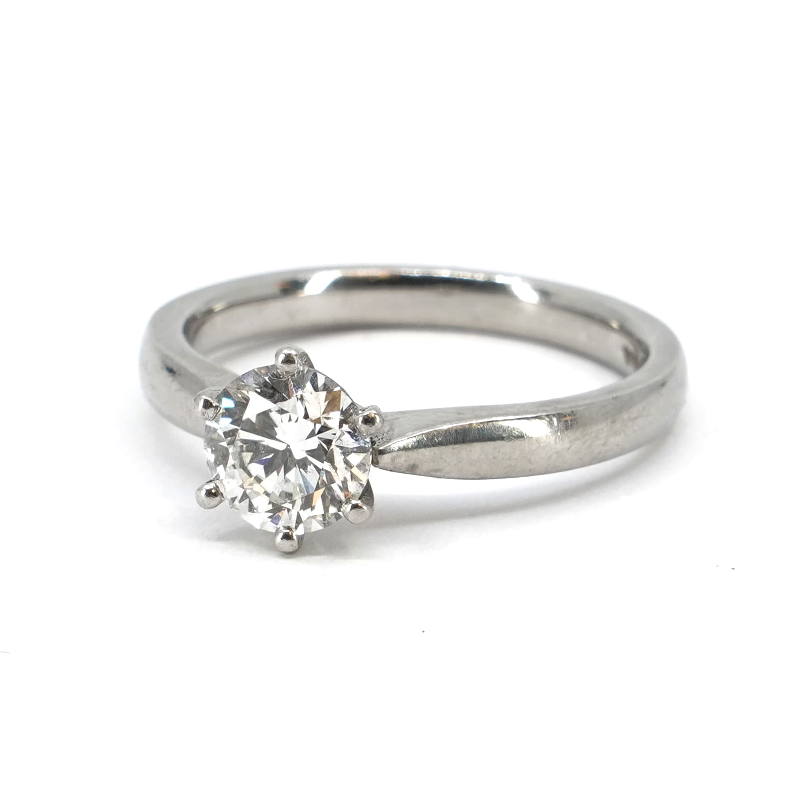Solitärring platina – PT950 4,5g Ø16½ 0,90ct diamant – GIA H/SI1 - Bild 2