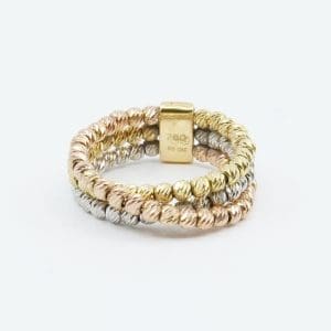 Ring Trefärgad Guld 18K 6,1g Ø17, repig