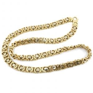 Halskedja Drottninglänk Guld 18K 190,1g Längd 61cm Bredd 12mm