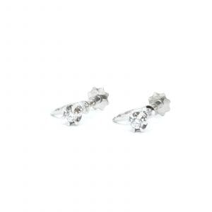 Örhängen Vitguld 18K 1,8g Höjd 10mm med diamanter 2xca0,07ct med skruvstopp
