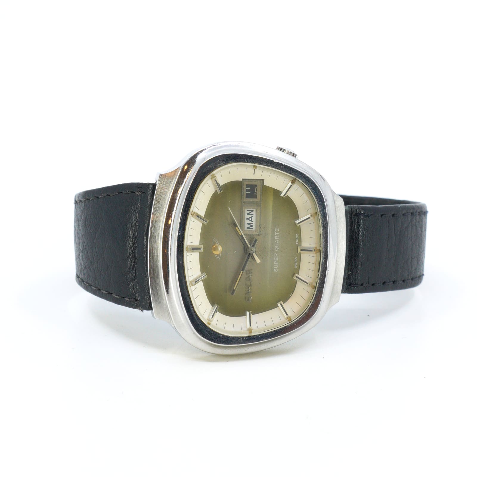 Armbandsur Enicar 70-tal Stål Boett 40mm med läderband