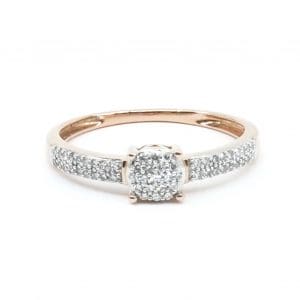 Ring Roséguld 18K 1,7g Ø16 1/2 med små diamanter