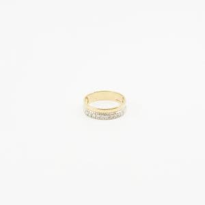 Ring Guld 18K 3,0g Ø17¾ med diamanter 10xca0,03ct