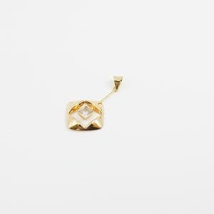 Hänge/berlock Guld 18K 1,5g Bredd 21mm Höjd 37mm med sten