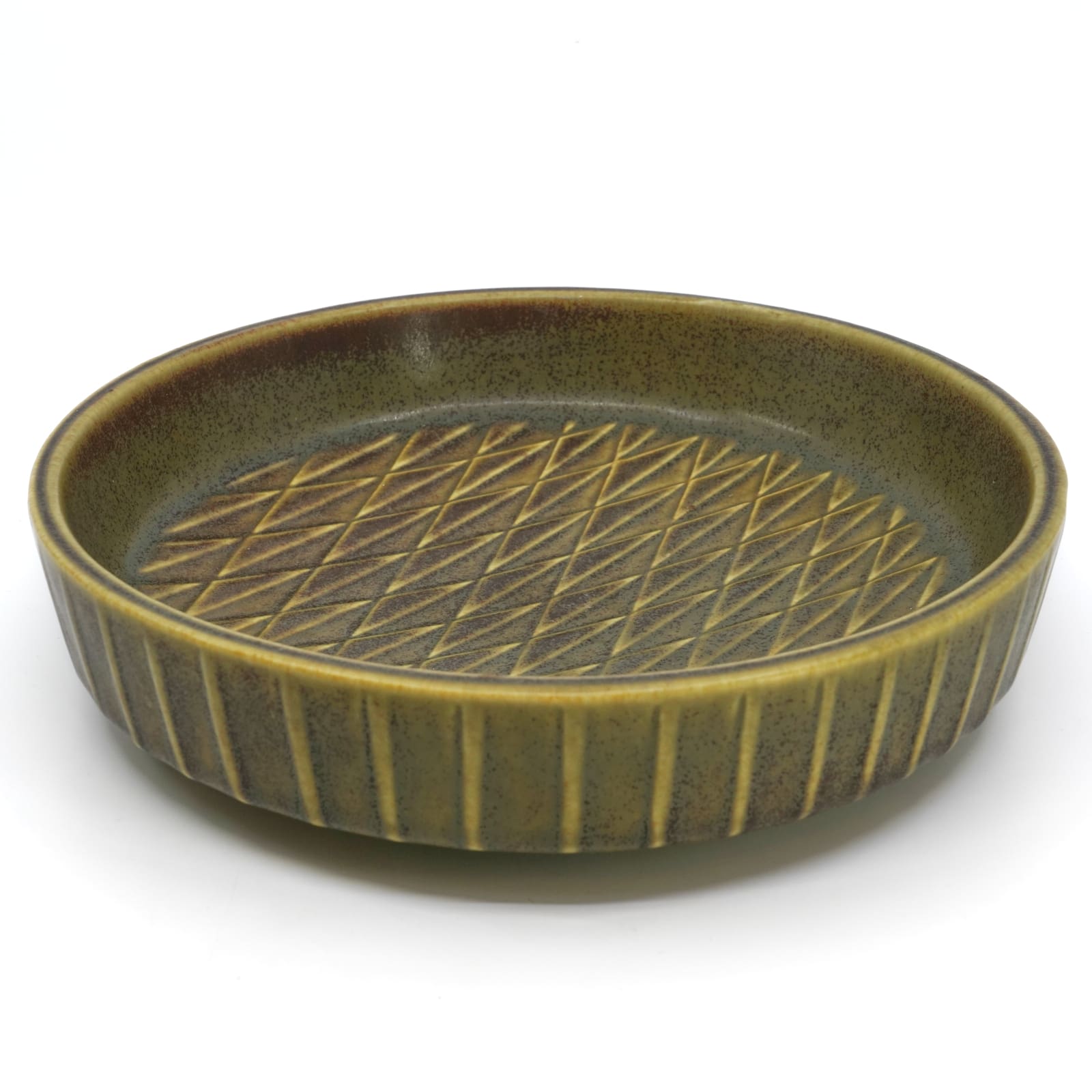 Gunnar Nylund, fat, glaserat stengods, “Eterna”, Rörstrand, diameter 20,5 cm, höjd 4,5 cm.