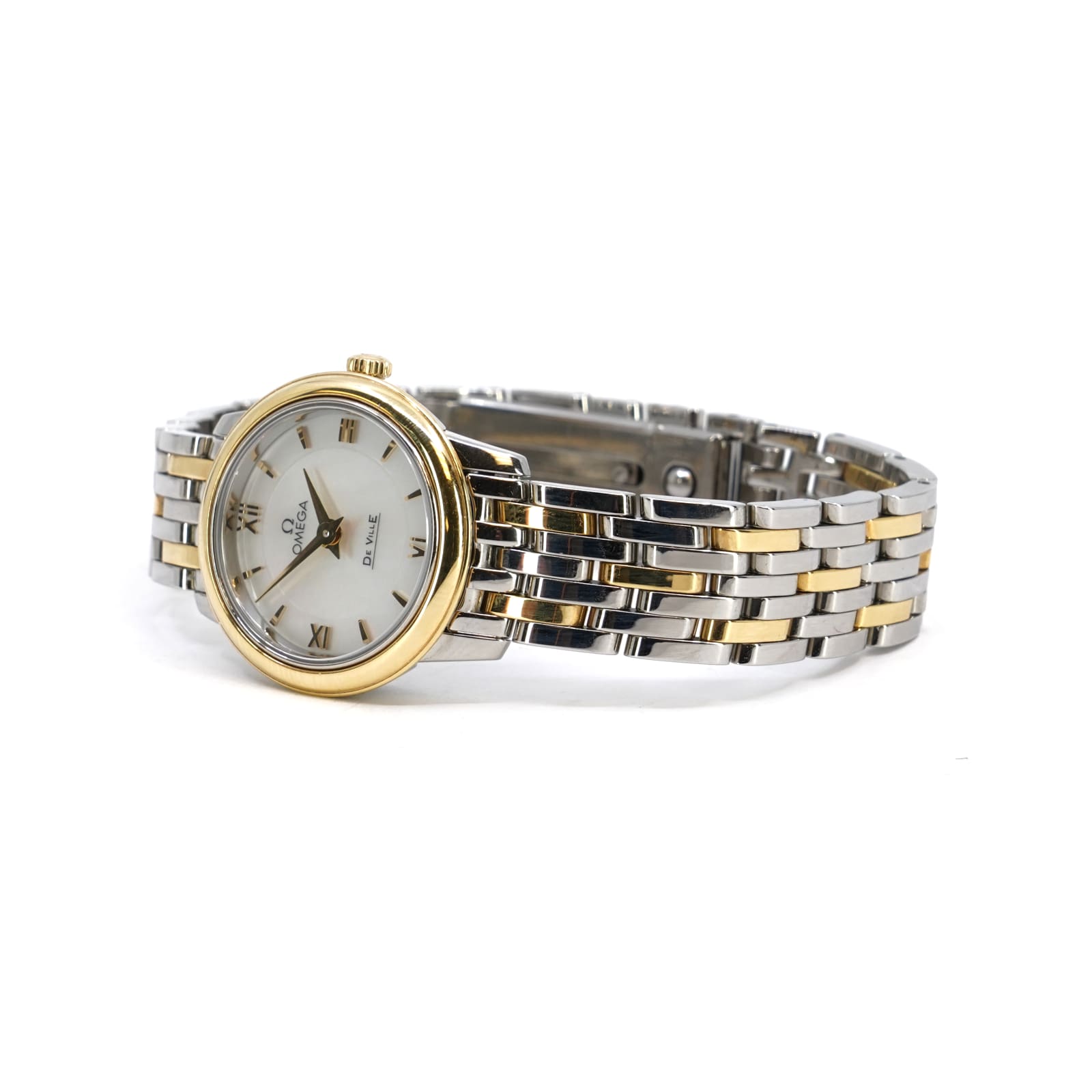 Omega De-Ville Prestige stål/guld 24,4 mm, kvarts MOP – urtavla, cert -23 tillbehör - Bild 2