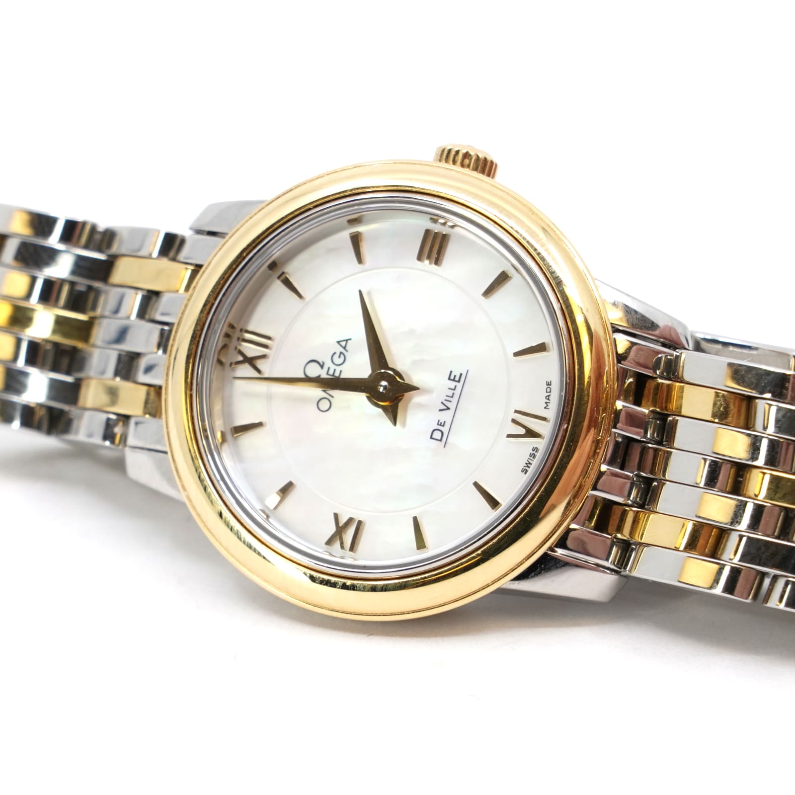 Omega De-Ville Prestige stål/guld 24,4 mm, kvarts MOP – urtavla, cert -23 tillbehör - Bild 3
