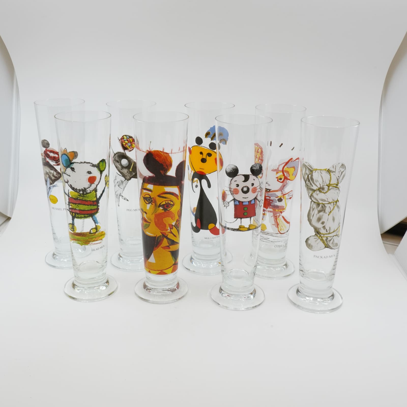 Ölglas 8st Lasse Åberg Höjd: 22,5cm olika motiv