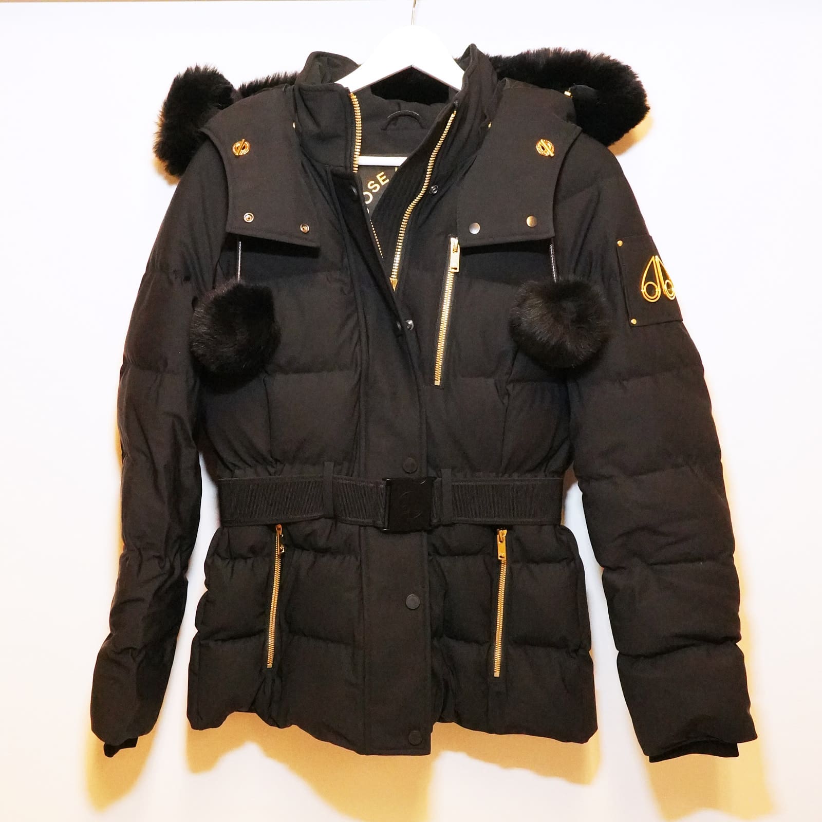Dunjacka Moose Knuckles Gold Cambria Jacket Shearling, black, stl S, nyskick