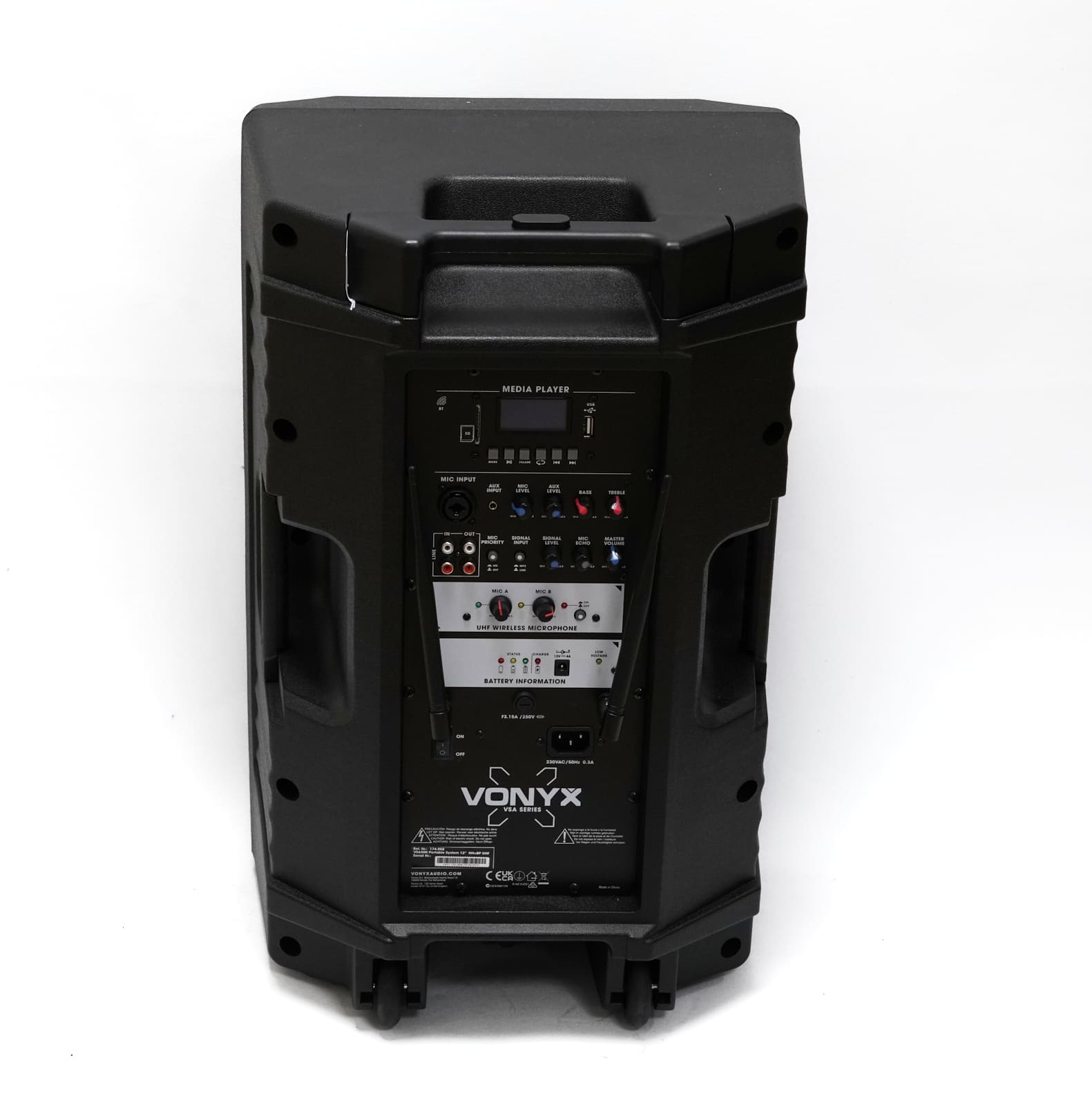 Högtalare Vonyx VSA500-BP 12″ m trådlös mikrofon och headset - Bild 2