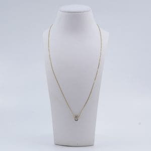 Collier Guld 18K 1,8g Längd 41-43,5cm Bredd 1mm Med diamater 7xca0,01ct