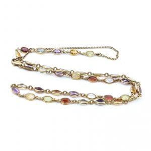 Collier Guld 18K brv 10,9g Längd 52cm Bredd 4mm, stenar