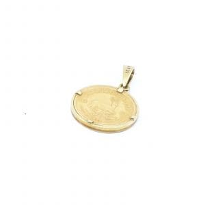 Hänge Guld 18/22K 5,1g Bredd 18mm Höjd 27mm, ⅒ Krugerrand 1980