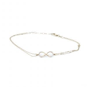 Armband Guld 14K brv. 2,0g Längd 18-21cm, stenar