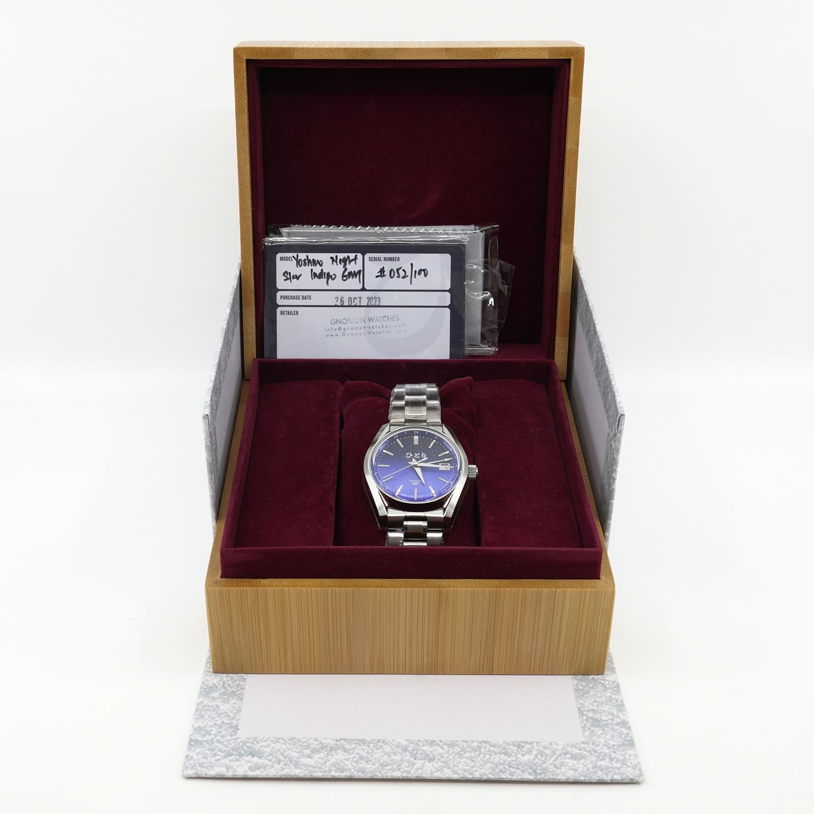 Armbandsur Hitori Yoshino – Night Star Indigo GMT Stål Boett 39,6mm - Bild 4