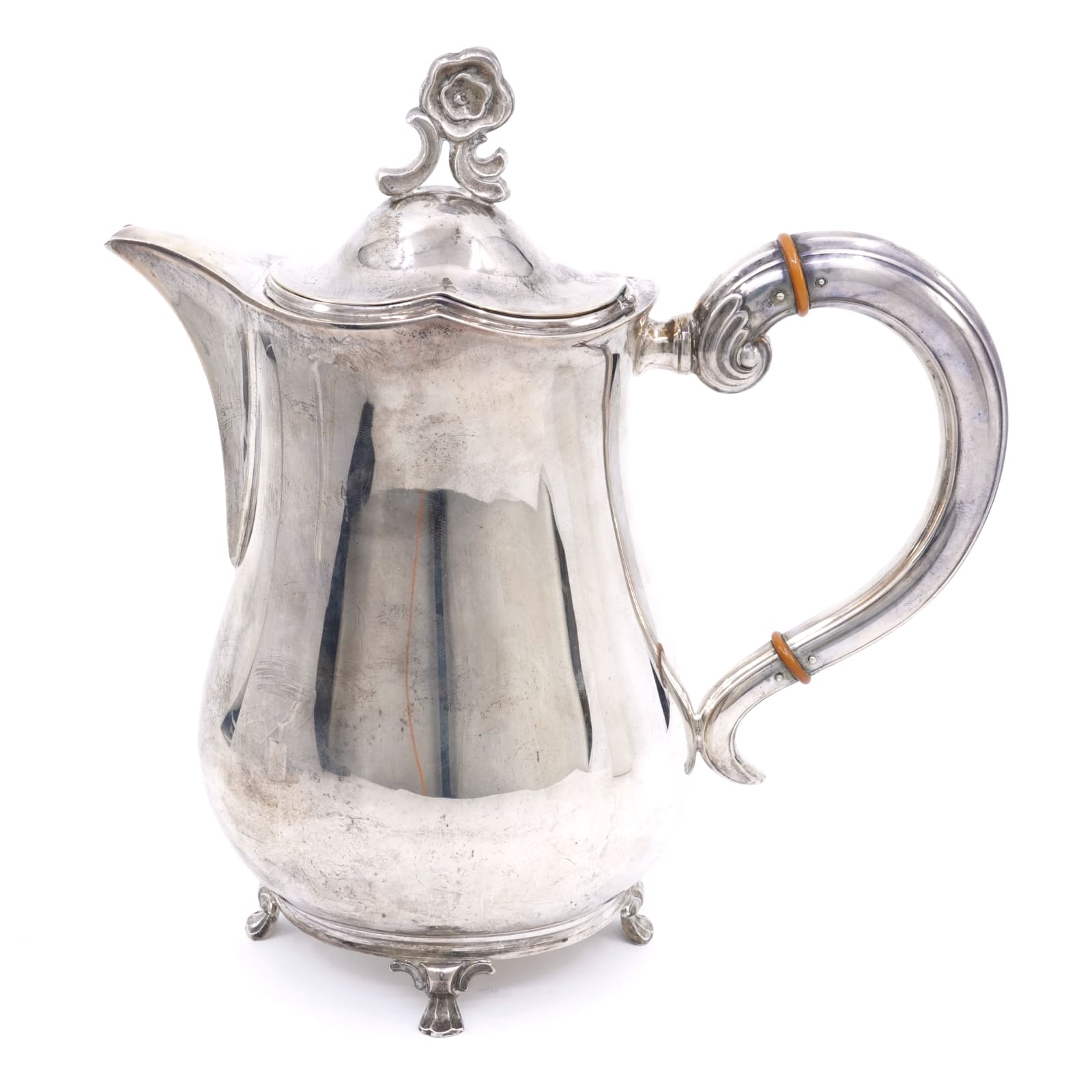 Kaffeservis i silver 963,2g kaffekanna, sockerskål, gräddsnipa, Hallbergs, 1956