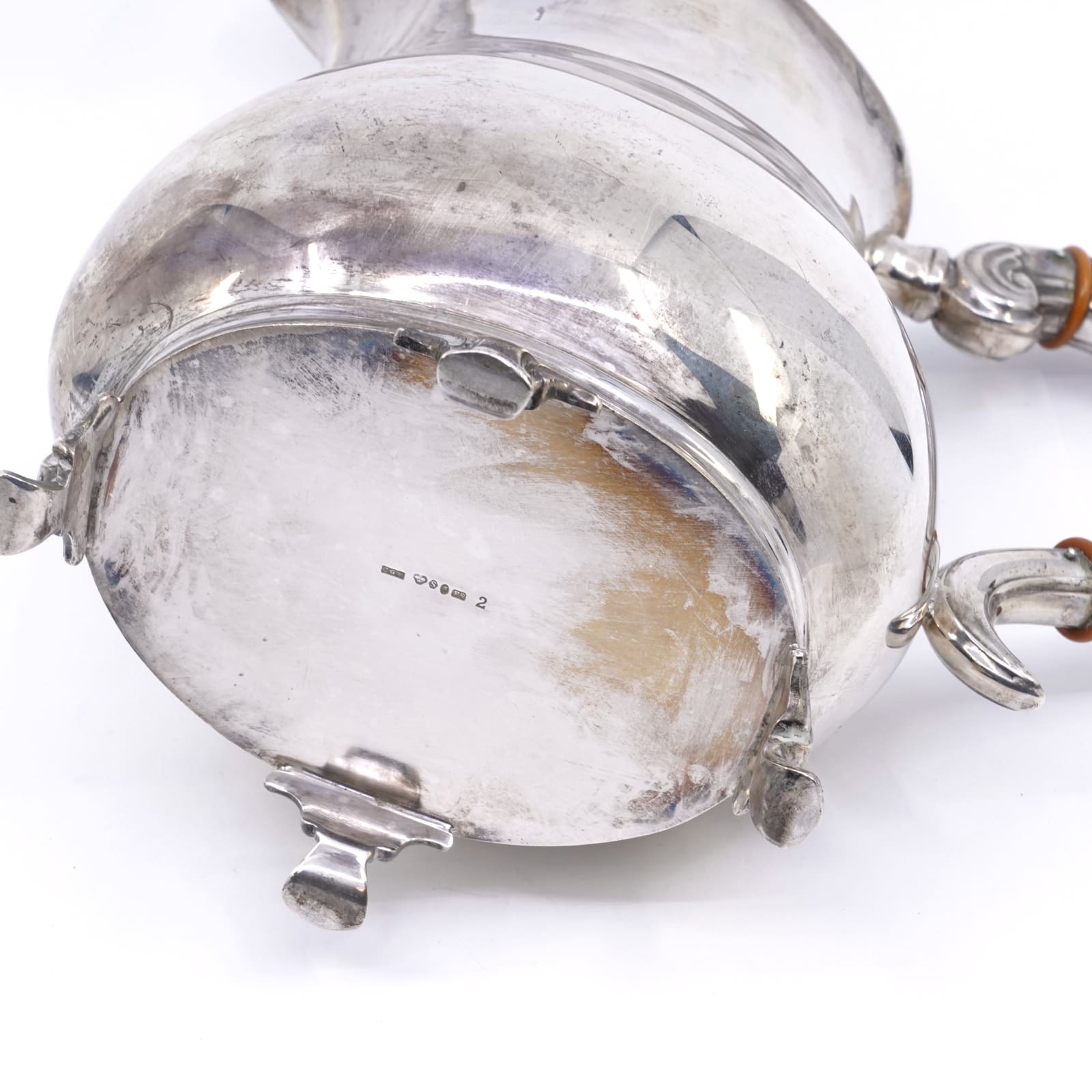 Kaffeservis i silver 963,2g kaffekanna, sockerskål, gräddsnipa, Hallbergs, 1956 - Bild 2