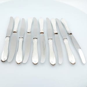 Bordsknivar 10st W.A. Bolin Modell 1 S830 Bruttovikt 616,7g Längd 212mm Med blad i rostfritt stål