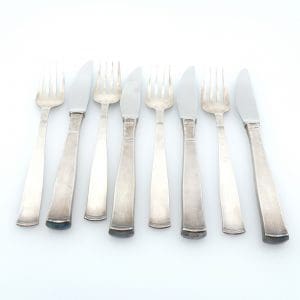 Efterrättsgafflar 4st och Efterrättsknivar 4st Modell Rosenholm S830 Bruttovikt 284,2g