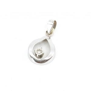Hänge Vitguld 18K 0,8g Bredd 6mm Höjd 20mm med 1 diamant