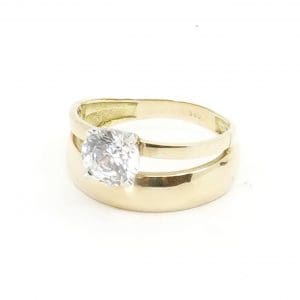 Ring Guld 14K 3,3g Ø17¾ med sten