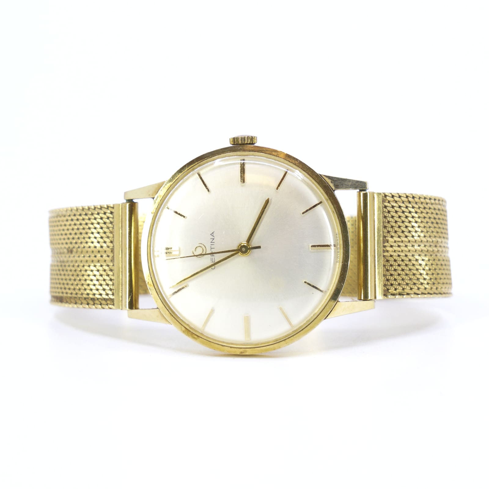 Armbandsur Certina Guld 14K Boett Ø34mm med länk i 18K – Gravyr