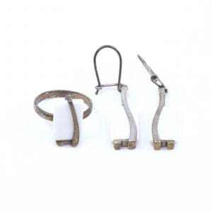 Smyckesset Silver S925 8,9g med vita stenar
