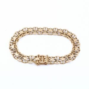 Armband X-länk med stav Guld 18K 26g Längd 20,6cm Bredd 9mm - Defekt