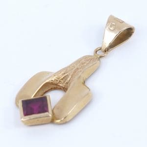 Hänge Guld 18K 1,1g Bredd 12mm Höjd 29mm med sten