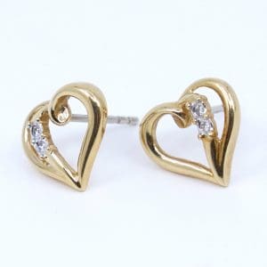 Örhängen Guld 18K 1,8g Höjd 10mm med diamanter 4xca0,005ct