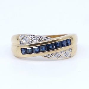 Ring Guld 18K 3g Ø17,50 med stenar och diamanter