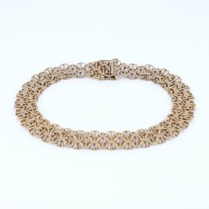 Armband X-länk med stav Guld 18K 14,4g Längd 20cm Bredd 10mm