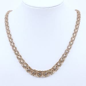 Halskedja X-länk med stav Guld 18K 16,2g Längd 41cm Bredd 6-8mm