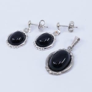 Örhängen & Hänge Silver S830 6,1g med stenar