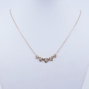Collier Ankar Guld 18K 2,2g Längd 44,5cm tvåfärgat med diamanter 5xca0,005ct