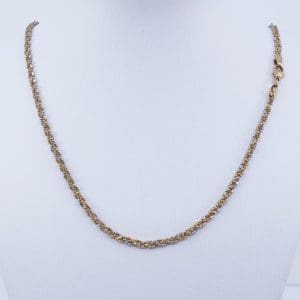 Halskedja Guld 18K 7,3g Längd 51cm Bredd 2mm Trefärgat